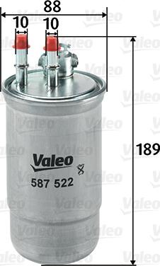 Valeo 587522 - Топливный фильтр autospares.lv