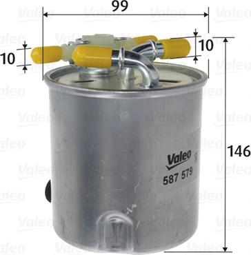 Valeo 587579 - Топливный фильтр autospares.lv