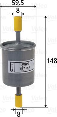 Valeo 587061 - Топливный фильтр autospares.lv