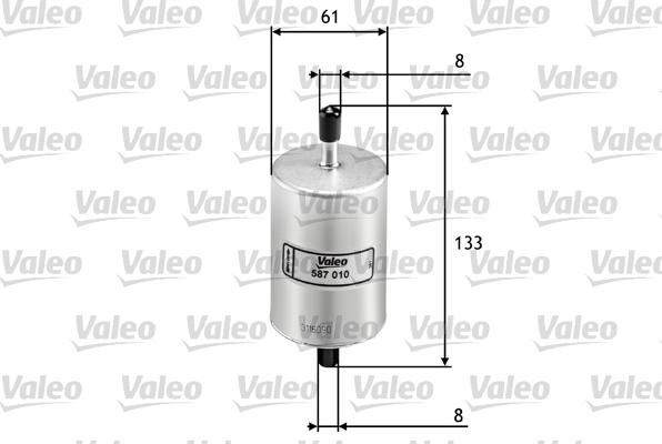 Valeo 587010 - Топливный фильтр autospares.lv