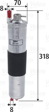 Valeo 587034 - Топливный фильтр autospares.lv