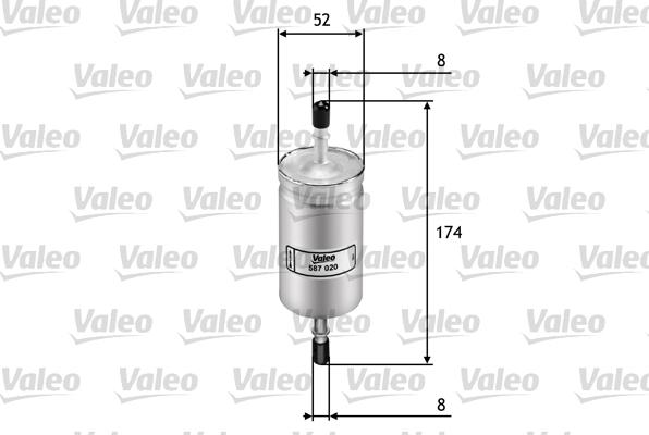 Valeo 587020 - Топливный фильтр autospares.lv