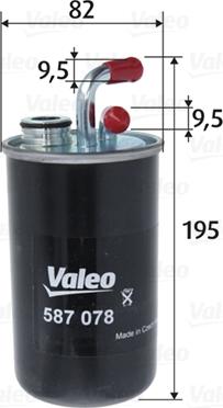 Valeo 587078 - Топливный фильтр autospares.lv