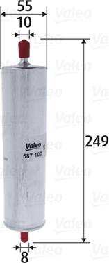 Valeo 587100 - Топливный фильтр autospares.lv