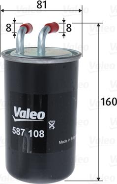 Valeo 587108 - Топливный фильтр autospares.lv