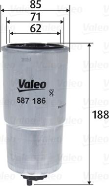 Valeo 587186 - Топливный фильтр autospares.lv