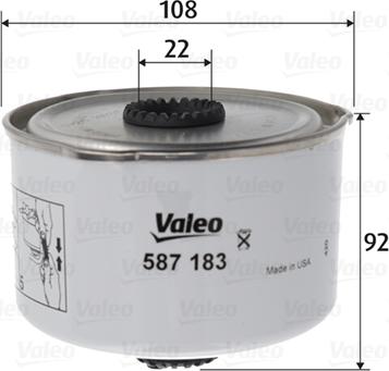 Valeo 587183 - Топливный фильтр autospares.lv