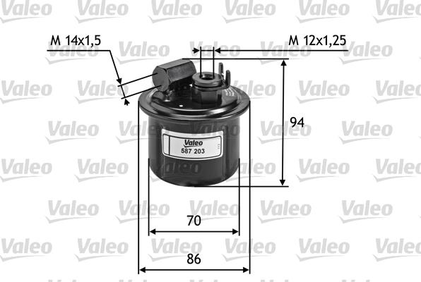Valeo 587203 - Топливный фильтр autospares.lv