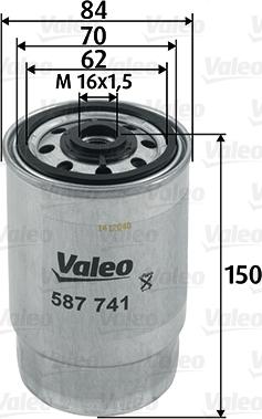 Valeo 587741 - Топливный фильтр autospares.lv
