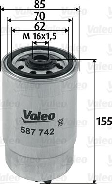Valeo 587742 - Топливный фильтр autospares.lv