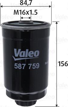 Valeo 587759 - Топливный фильтр autospares.lv