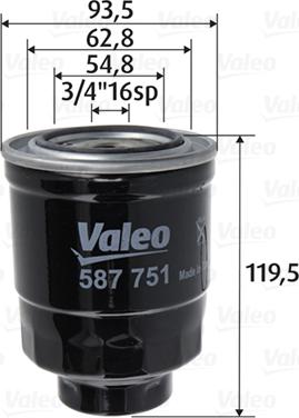 Valeo 587751 - Топливный фильтр autospares.lv