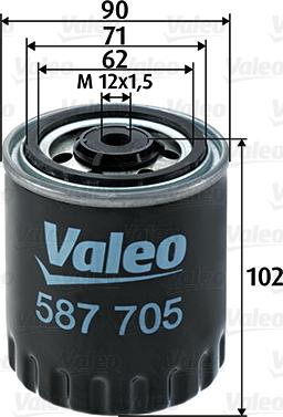 Valeo 587705 - Топливный фильтр autospares.lv
