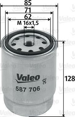Valeo 587706 - Топливный фильтр autospares.lv