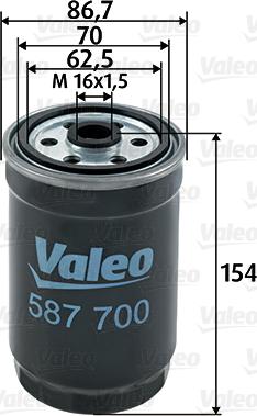 Valeo 587700 - Топливный фильтр autospares.lv