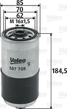 Valeo 587708 - Топливный фильтр autospares.lv