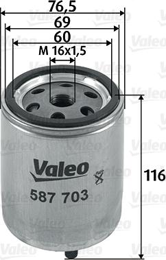 Valeo 587703 - Топливный фильтр autospares.lv