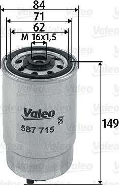 Valeo 587715 - Топливный фильтр autospares.lv