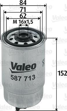 Valeo 587713 - Топливный фильтр autospares.lv