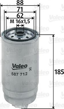 Valeo 587712 - Топливный фильтр autospares.lv