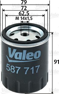 Valeo 587717 - Топливный фильтр autospares.lv