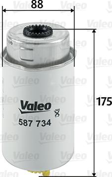 Valeo 587734 - Топливный фильтр autospares.lv