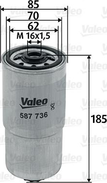 Valeo 587736 - Топливный фильтр autospares.lv