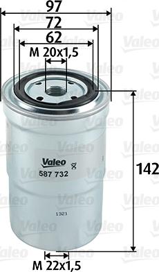 Valeo 587732 - Топливный фильтр autospares.lv