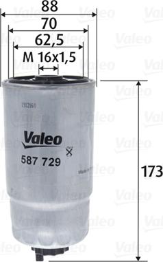 Valeo 587729 - Топливный фильтр autospares.lv