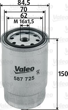 Valeo 587725 - Топливный фильтр autospares.lv