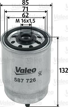 Valeo 587726 - Топливный фильтр autospares.lv