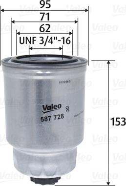 Valeo 587728 - Топливный фильтр autospares.lv