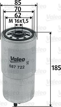 Valeo 587722 - Топливный фильтр autospares.lv