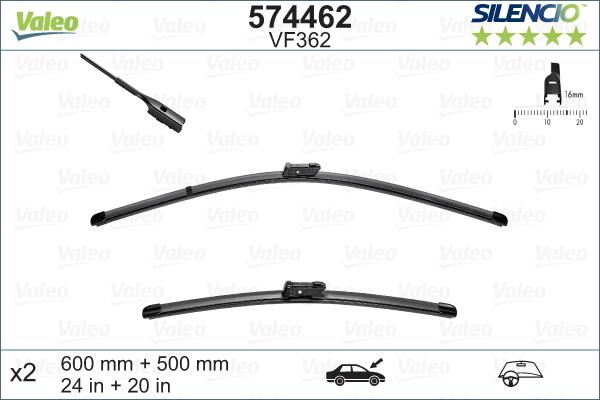 Valeo 574462 - Щетка стеклоочистителя autospares.lv