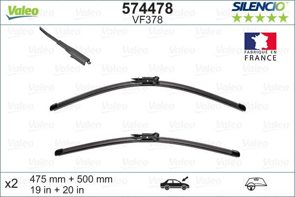 Valeo 574478 - Щетка стеклоочистителя autospares.lv