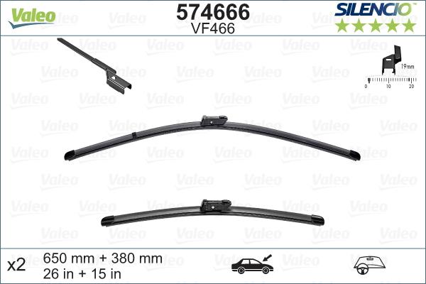 Valeo 574666 - Щетка стеклоочистителя autospares.lv