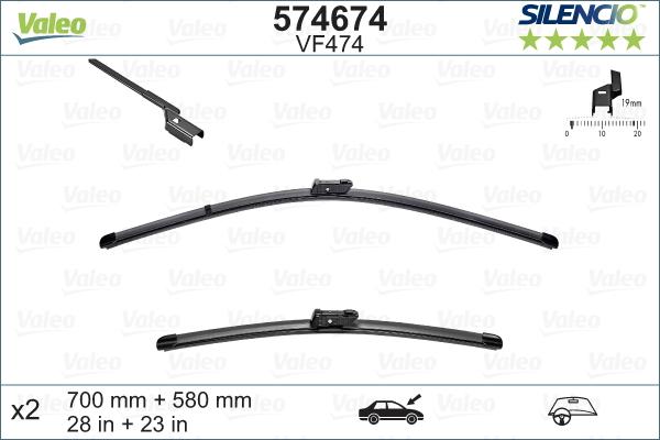 Valeo 574674 - Щетка стеклоочистителя autospares.lv