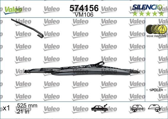 Valeo 574156 - Щетка стеклоочистителя autospares.lv