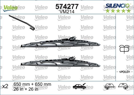 Valeo 574292 - Щетка стеклоочистителя autospares.lv