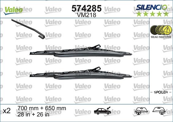 Valeo 574285 - Щетка стеклоочистителя autospares.lv