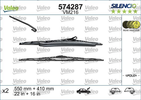 Valeo 574287 - Щетка стеклоочистителя autospares.lv