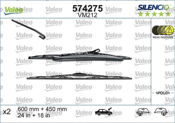 Valeo 574275 - Щетка стеклоочистителя autospares.lv