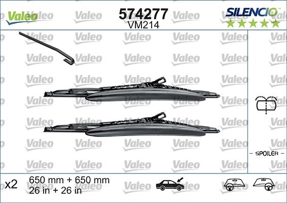 Valeo 574277 - Щетка стеклоочистителя autospares.lv