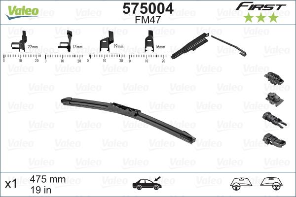 Valeo 575004 - Щетка стеклоочистителя autospares.lv