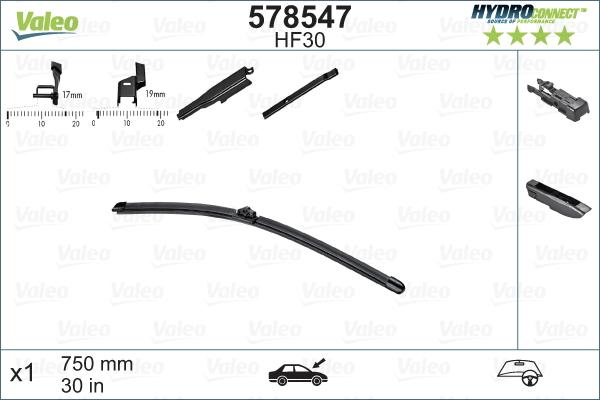 Valeo 578547 - Щетка стеклоочистителя autospares.lv