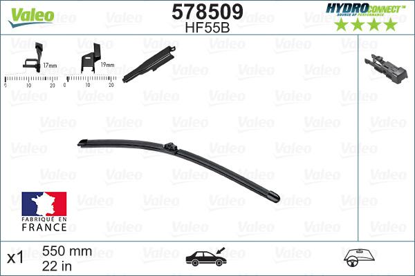 Valeo 578509 - Щетка стеклоочистителя autospares.lv