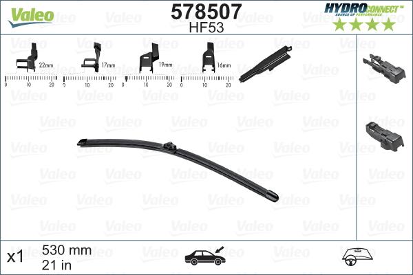 Valeo 578507 - Щетка стеклоочистителя autospares.lv