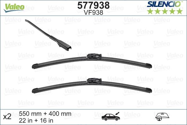 Valeo 577938 - Щетка стеклоочистителя autospares.lv