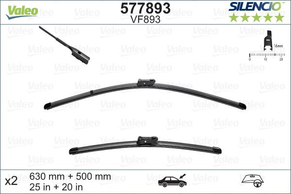 Valeo 577893 - Щетка стеклоочистителя autospares.lv