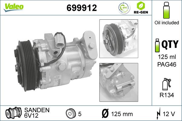 Valeo 699912 - Компрессор кондиционера autospares.lv